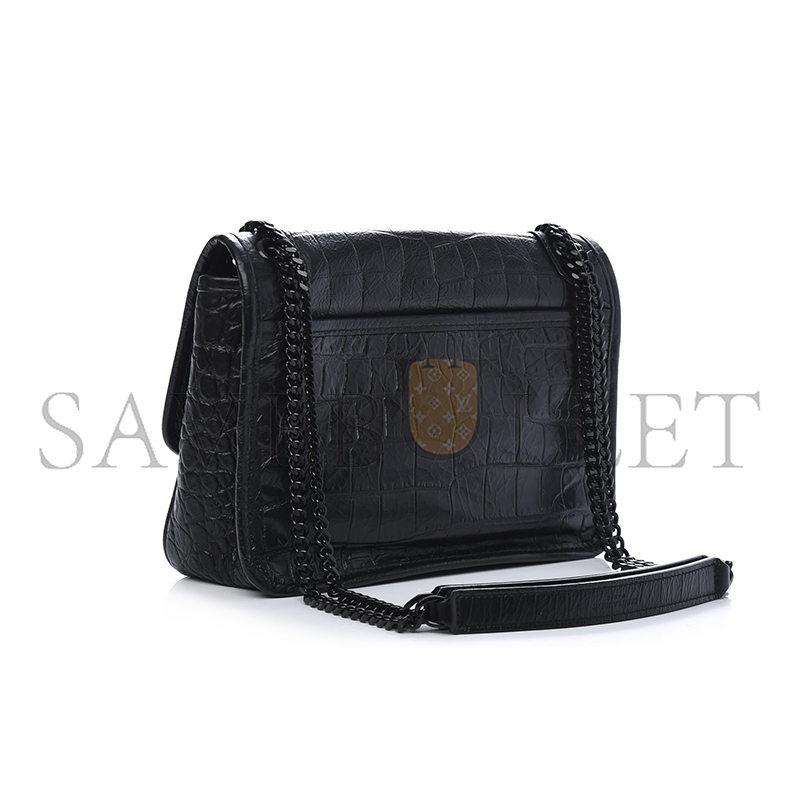 Y*L niki baby chain bag in calfskin crocodile embossed 633160 (21*16*7.5cm)